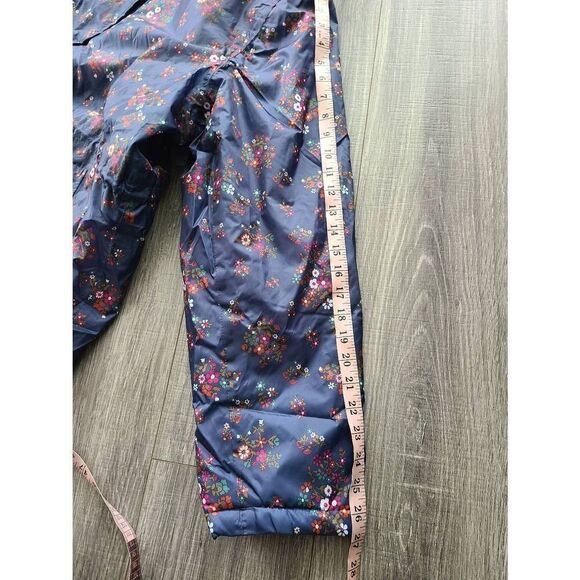 Cotton Trader Navy Floral Fleece lined Rain jacket US 22 UK 26 XXL - Picture 9 of 9